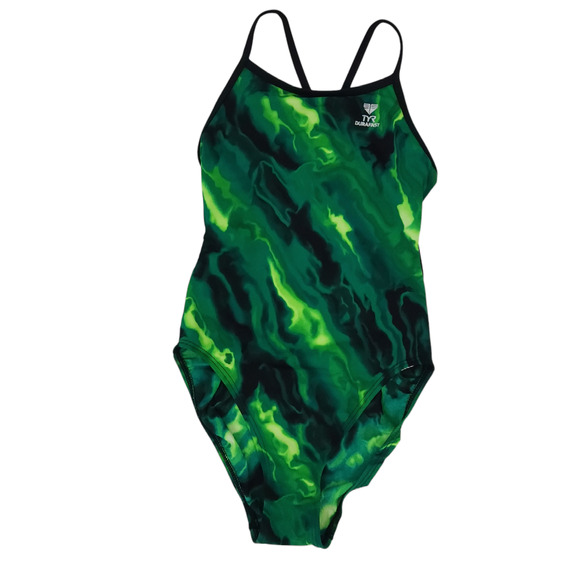TYR Durafast Competitive Bathing Suite Size 30 Green Women - Picture 1 of 4